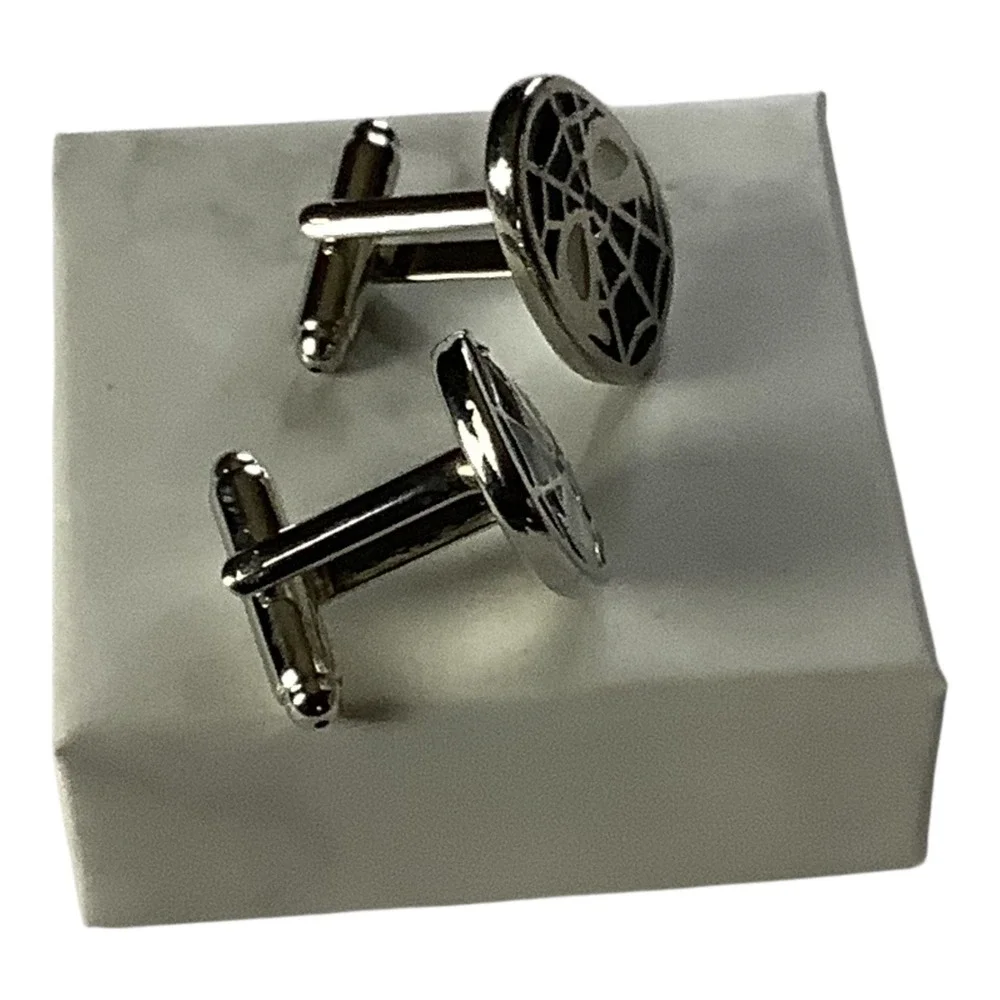 Spiderman Cufflinks Mens Silver Black Comic Book‎ Superhero Accessory